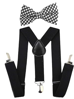 RR DESIGN Suspender and Bow Tie Set for Kids (1-3 years) multicolored (black square)