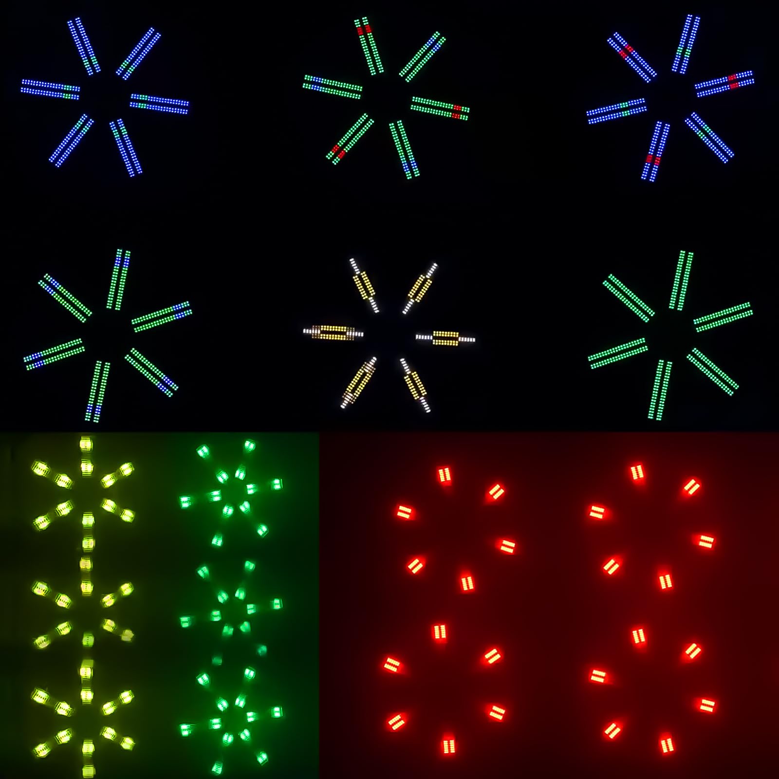 Testa in movimento DJ luci a 6 braccia luci per feste indoor Moving Head LED effetto palcoscenico luce DMX512 & Sound attiva luce da discoteca rotante