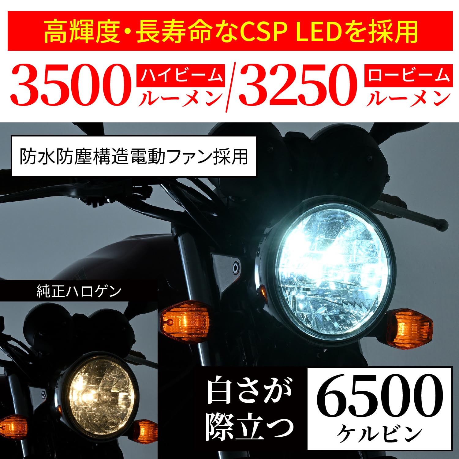 Amazon.co.jp: デイトナ(Daytona) H4 LED ヘッドライト バイク 3500
