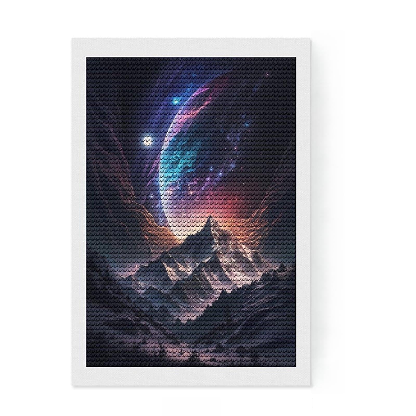 Junmoney Everest Celestial Peaks Diamond Painting Set 8"x12", Stress Relief Craft, Finish and Display, Boho Decor, for Women, Sparkling Round Gems