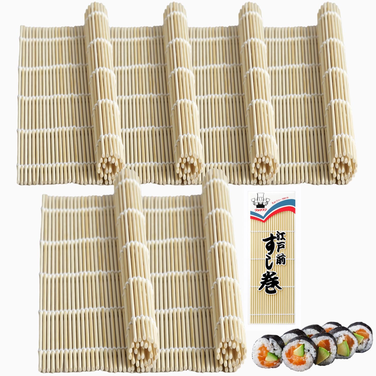 Amazon.com | JapanBargain, Set of 6 Bamboo Sushi Rolling Mats, 9.5
