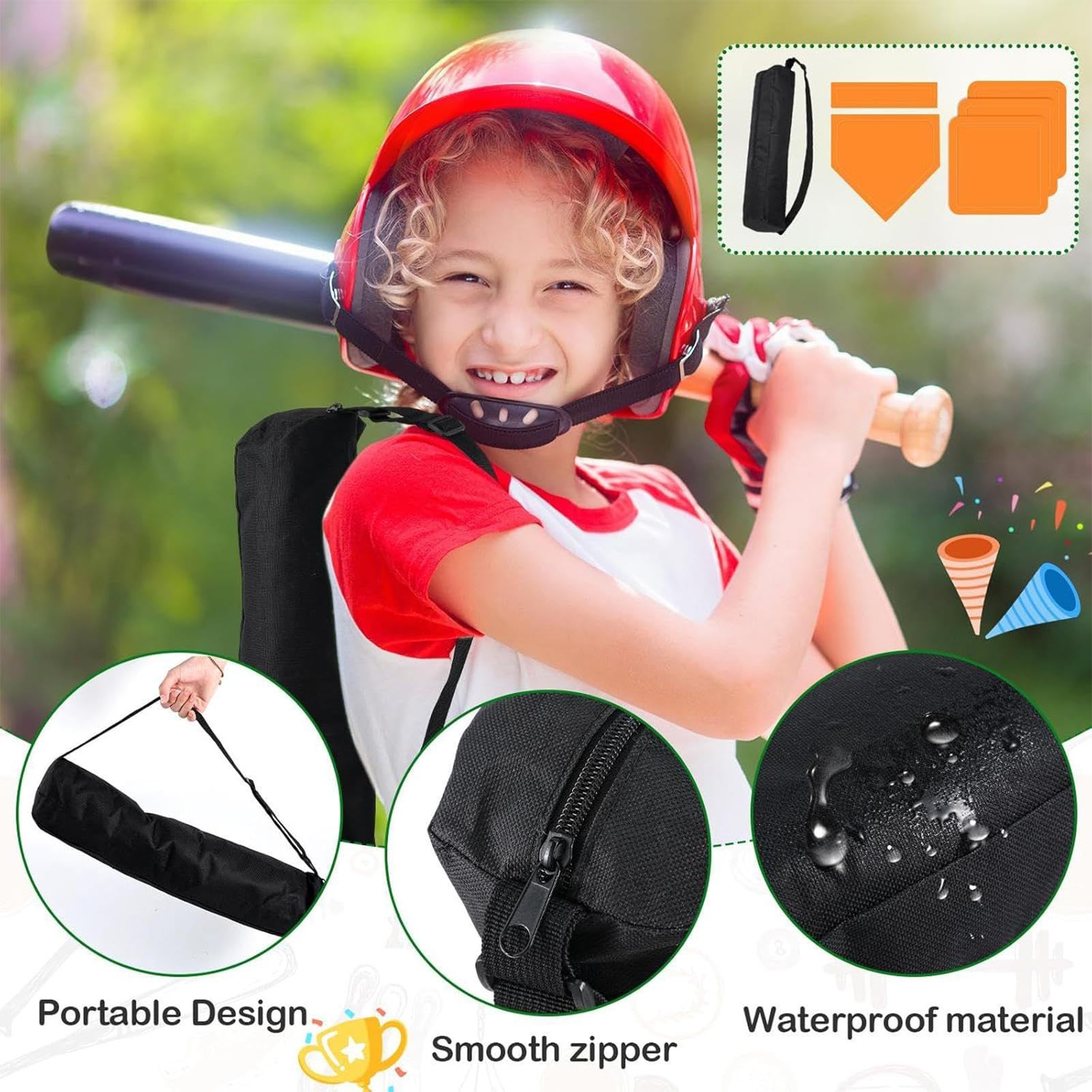 Juego De Bases De Béisbol De 5 Piezas, Bases De Goma Profesionales, Equipo De Entrenamiento Resistente, Portátil E Impermeable para Béisbol, Softball Y Kickball, Bases De Práctica para Niños