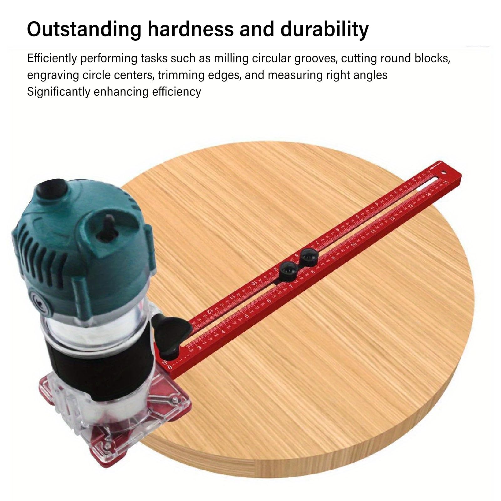 Router -Mahlen -Rillenhalterung 4 in 1 Schrank Hardware Jig Circle Schnittanleitung Einstellbares Holzbearbeitungswerkzeug 445 mm l