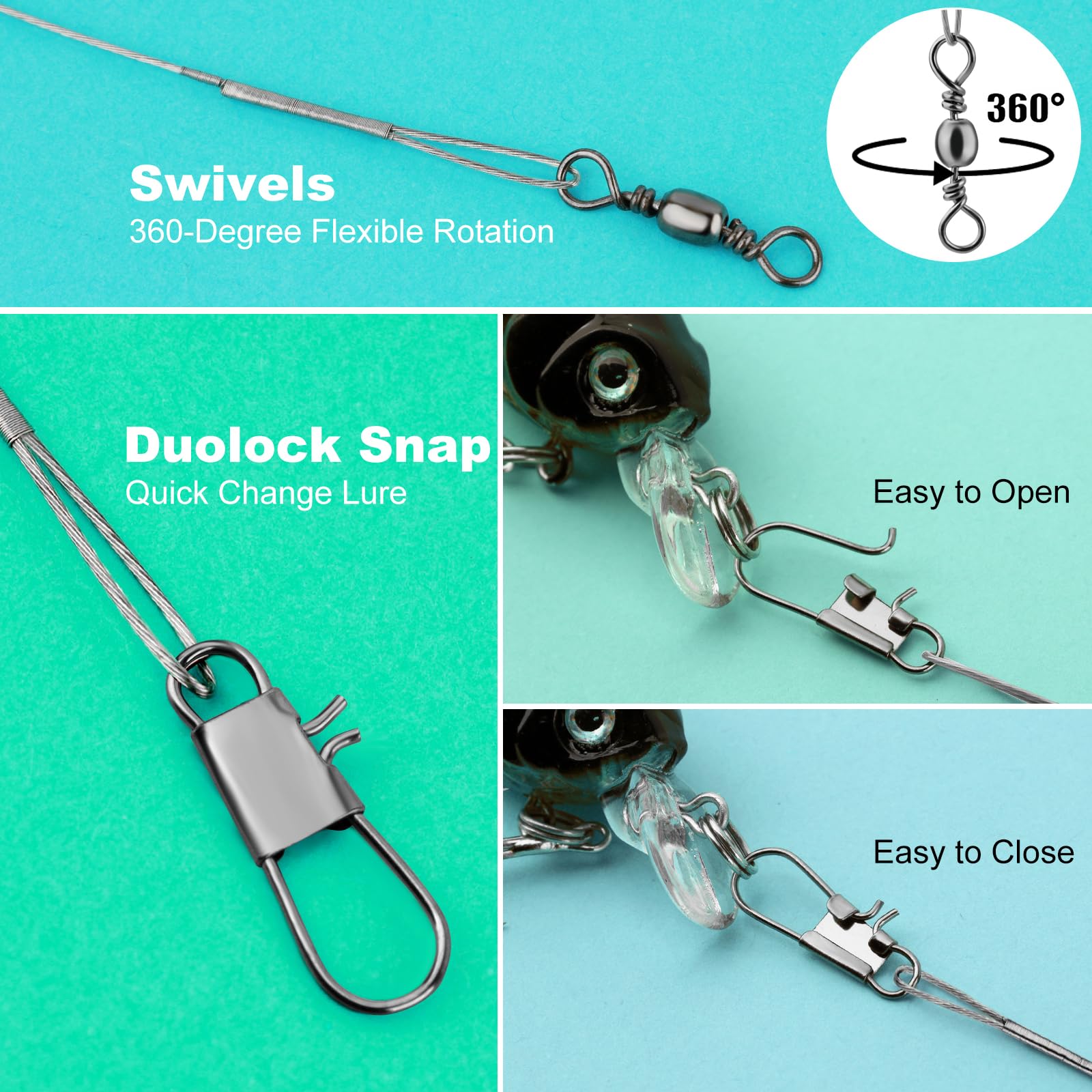 Realure 50 Pcs Stainless Steel Wire Traces Pike Fishing - Image 4