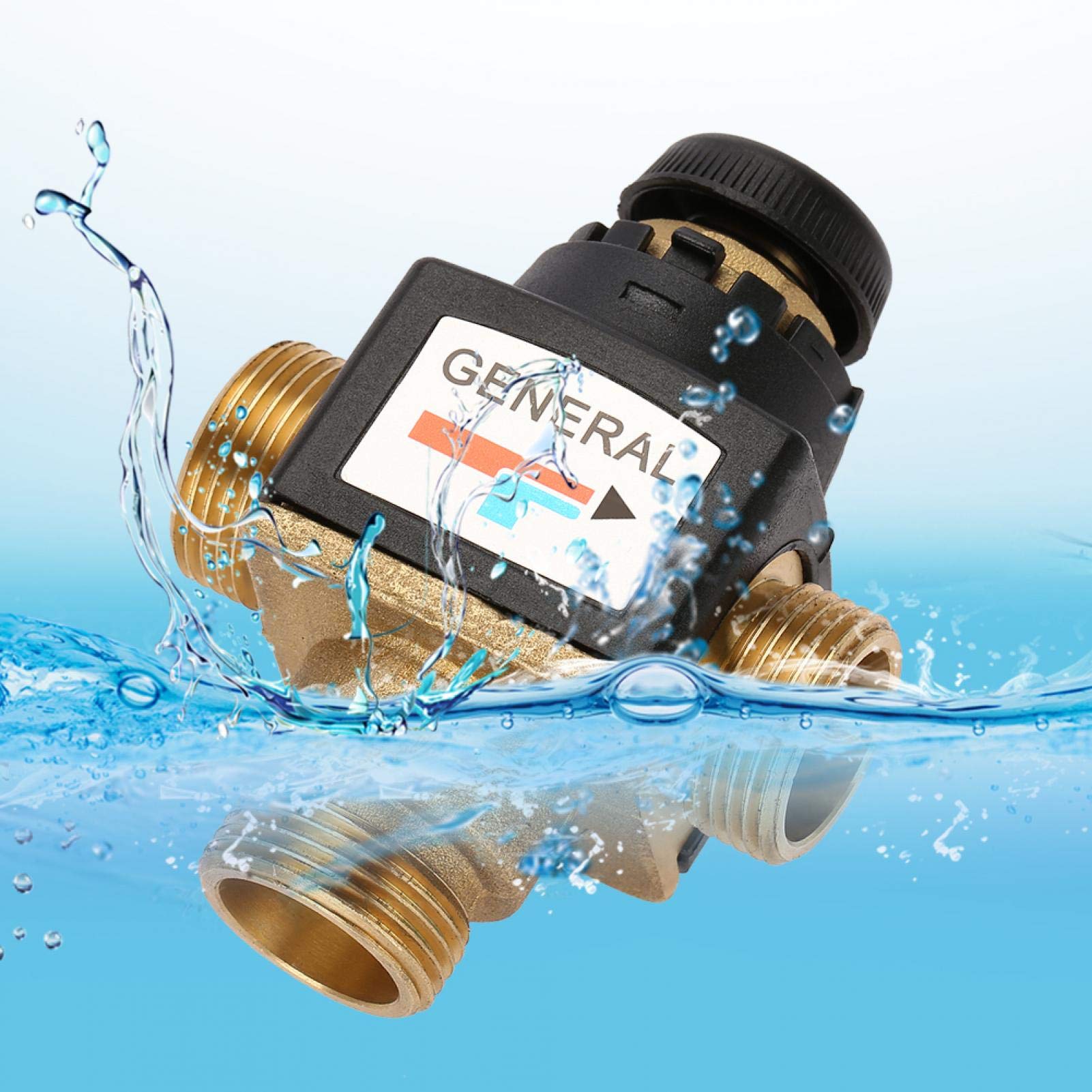 Vanne De Mélange D'eau Thermostatique, Vanne Mitigeur Thermostatique, 3 Voies DN20 Vanne Thermostatique Vanne De Mitigeur De Douche Vanne De Contrôle De Température De L'eau Pour Chauffe Eau Solaire