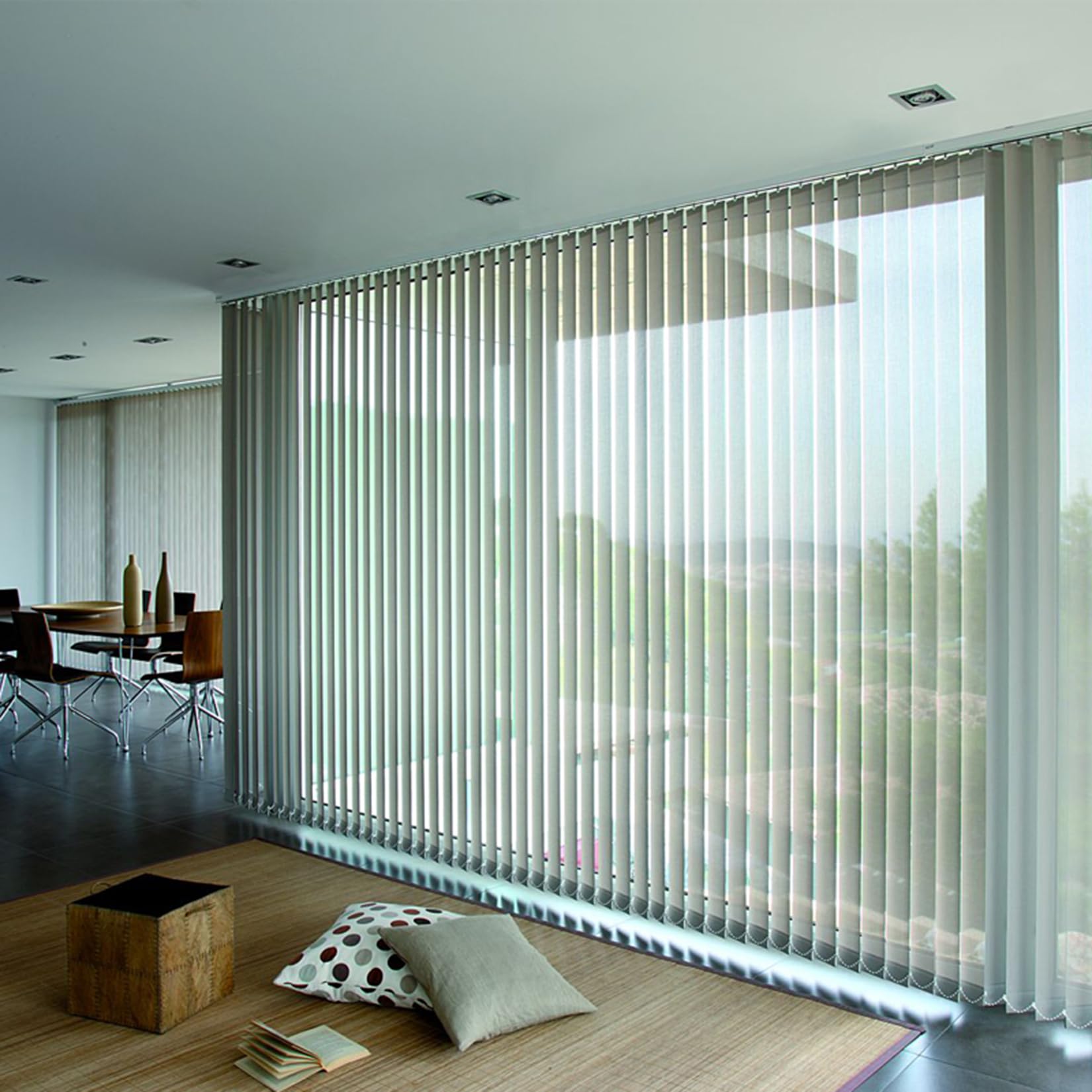 Verdunkelungsgardine Nach Maß Lamellenvorhang Komplettset Vertikaljalousie Lamellen Blickdicht Abdunkelnd,Sonnenschutz Schiebevorhänge für Fenster,Beige (50cm x 215cm)