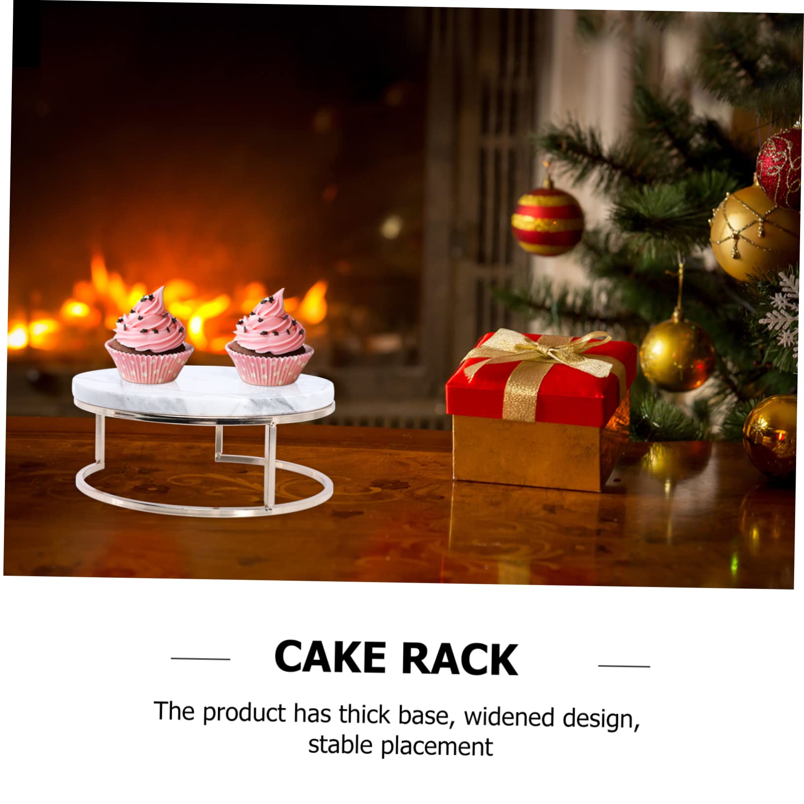 Expositor de Cupcakes de Mármol y Metal Base Gruesa
