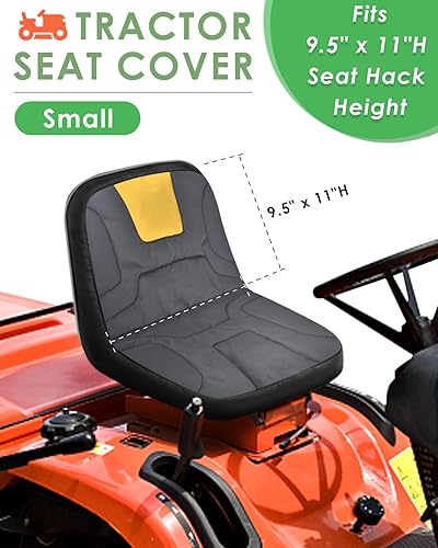 Miniatura 7 de PACETAP Riding Lawn Mower Seat Cover, Heavy Duty 600D Oxford Waterproof Seat Cover with Padding & Back Pockets, Durable Tractor Seat Cover Fits