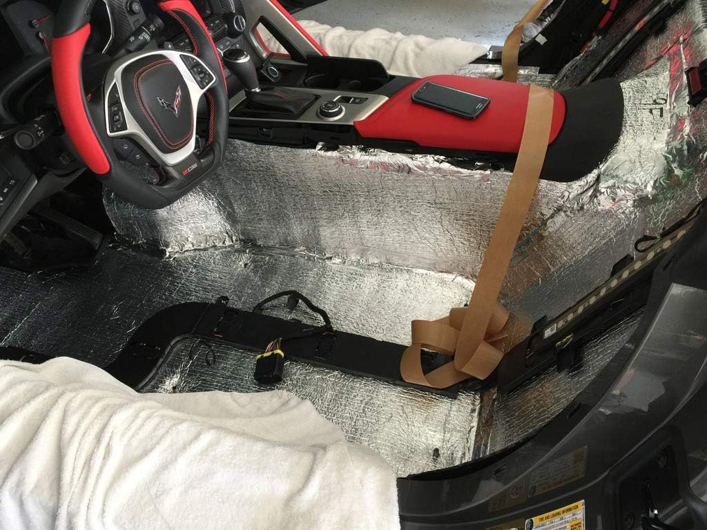 Xmntdo Car Insulation - 4' x 10' Roll (40 Sqft) Sound Deadener & Heat Barrier Mat - Automotive Lightweight Thermal Insulation