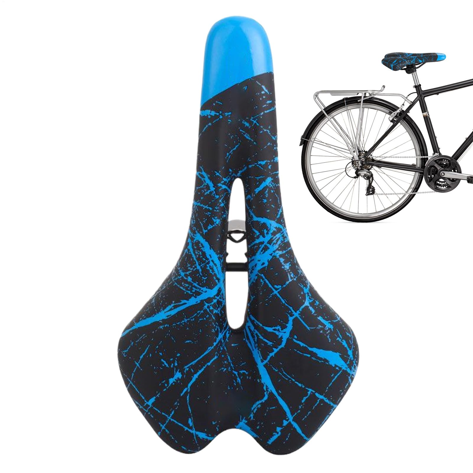 Nubamzy Mountain Bike Saddle - Printed Bike Seat Replacement,Hollow Structure, Shock Absorbing, Breathable Cycling Accessories For Men and Women, Road, Moutain