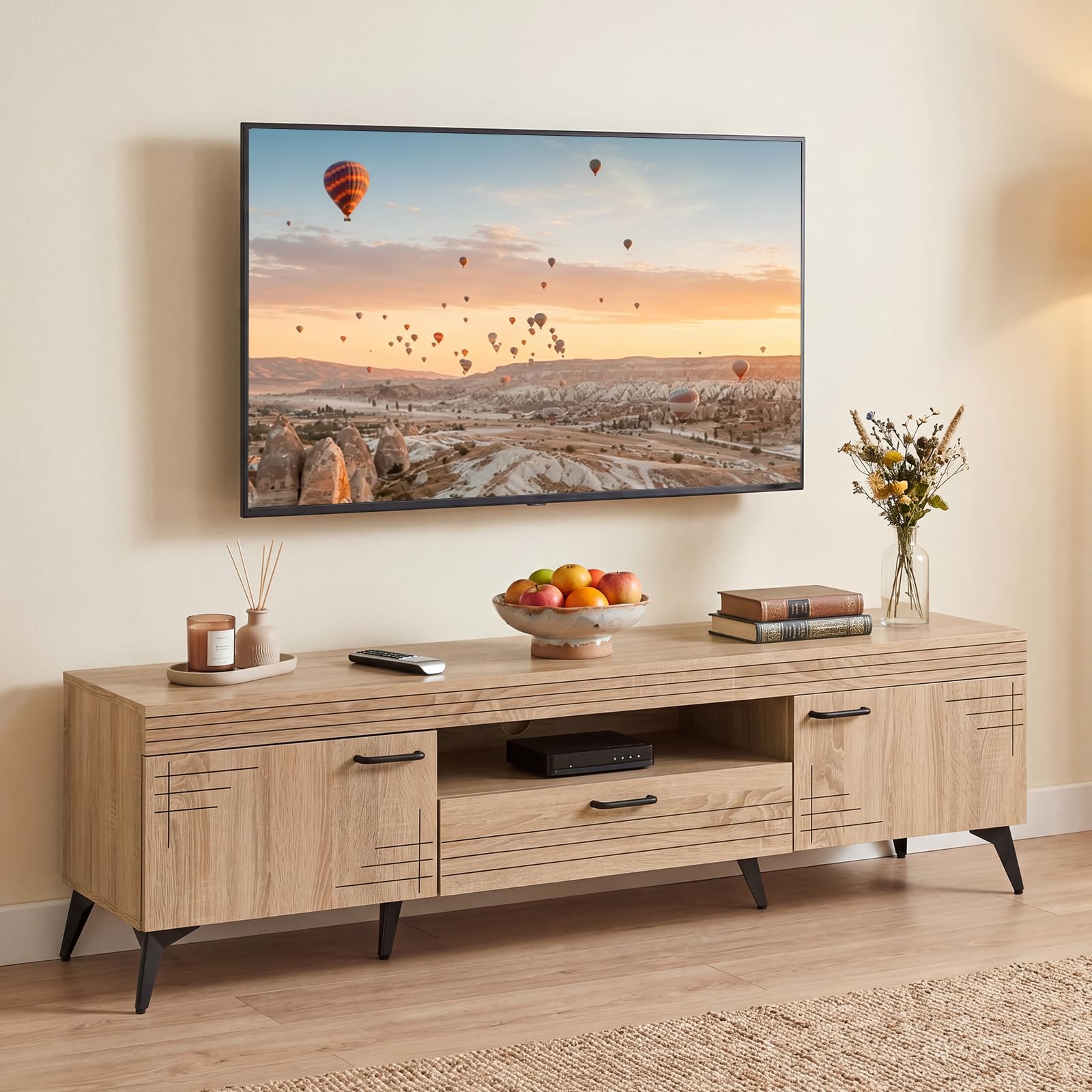 テレビ台 150 cm Tv cabinet with drawers & Shelf Amazon.com: Tangkula Mid Century Modern TV Stand for TVs up to 65