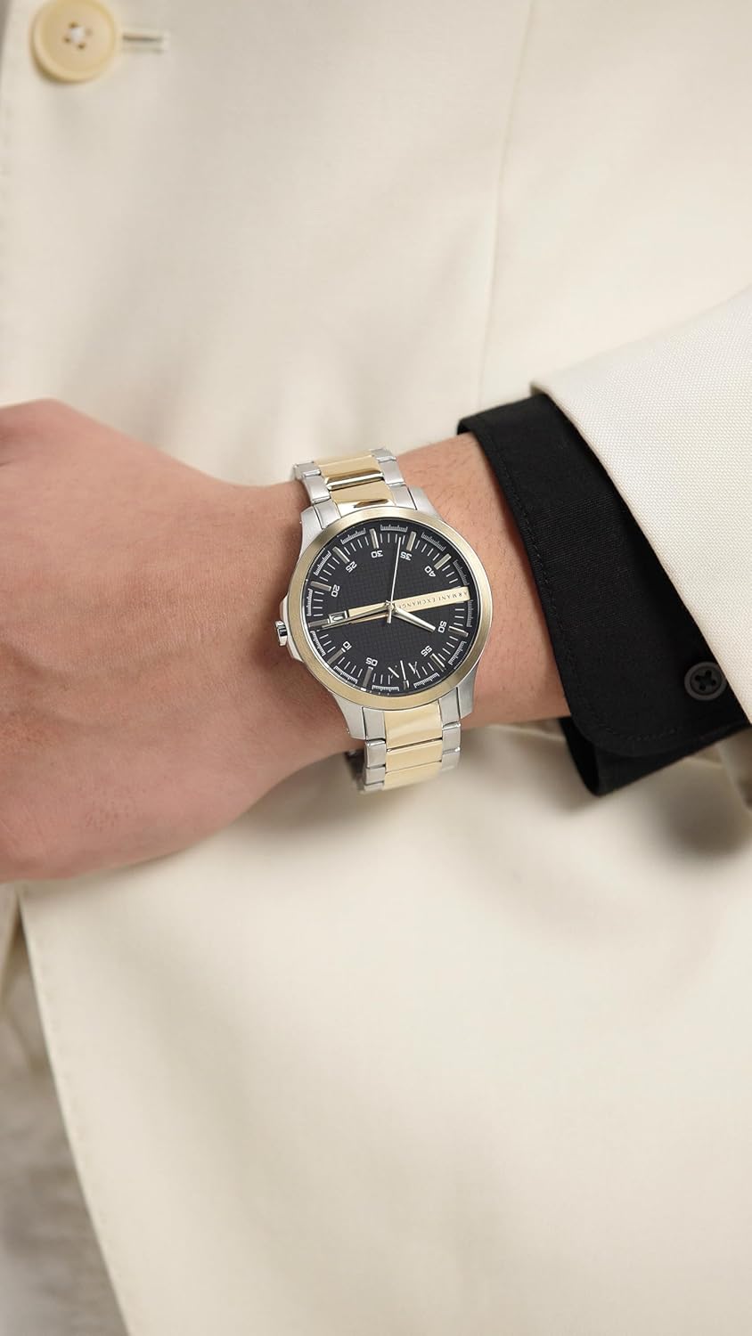 A|X Armani Exchange Men's Watch with Three-Hand Analog Display and Date Window, Watch for Men with Stainless Steel or Leather Band - Image 2