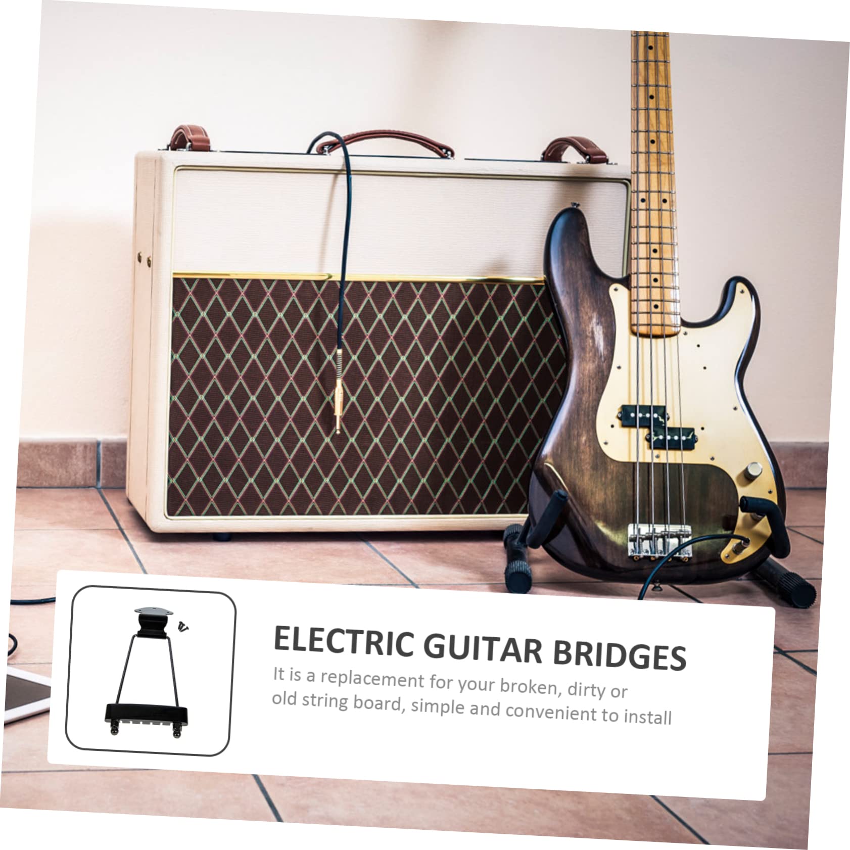 SUPVOX 1 Set String Black Tremolo Bridge System Guitar Parts Guitar Replacement Bridge