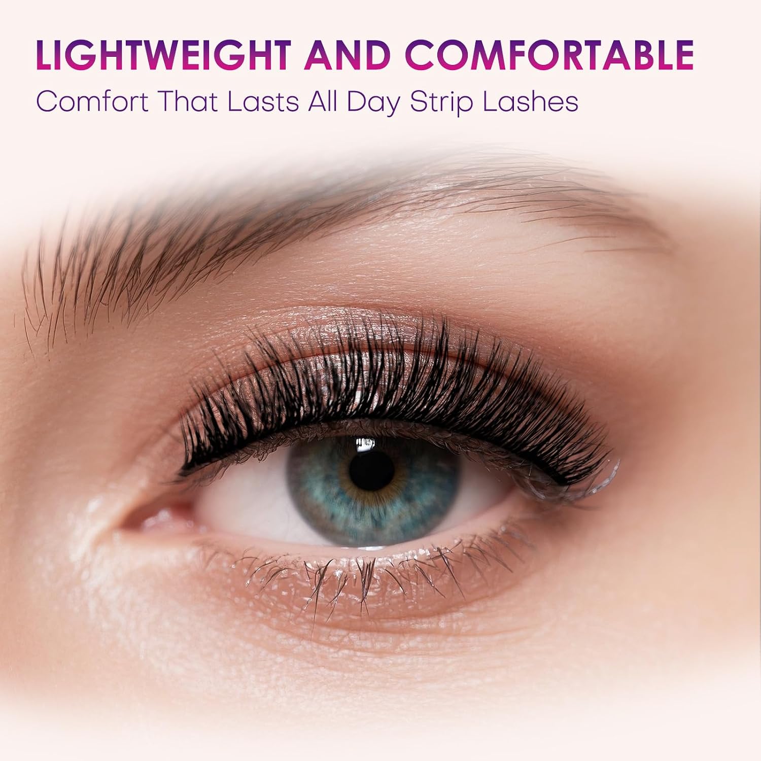Eye Lashes Wispy Eyelashes Natural Look Clear Band Lashes 3D Faux Mink Strip False 17mm Length Lashes 6 Pairs (6P-D63)
