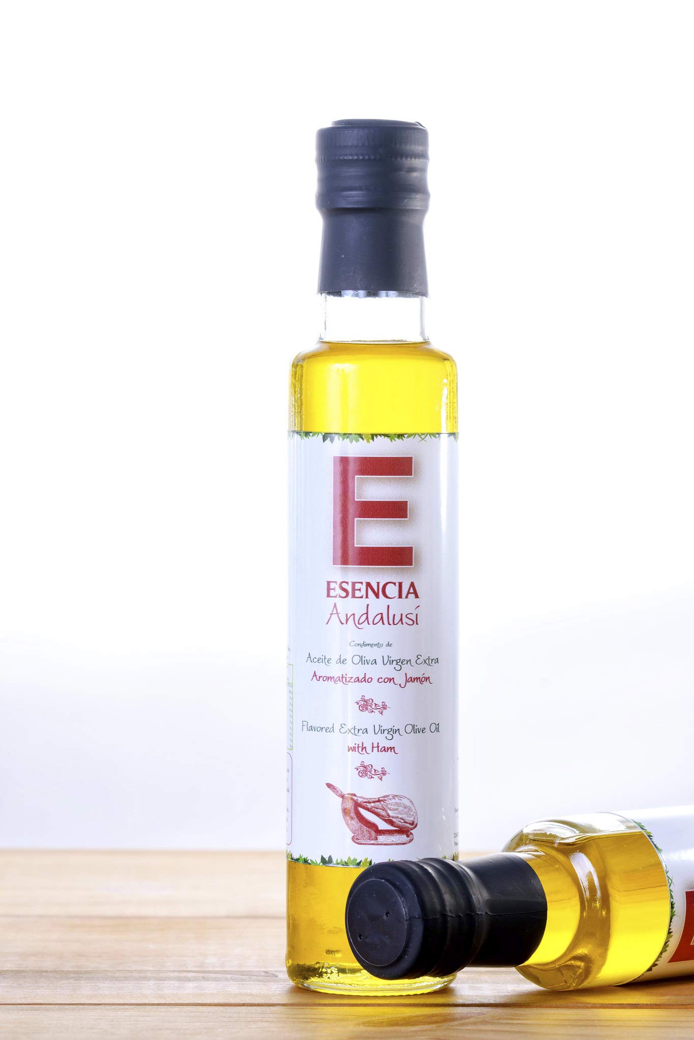 Aceite de Oliva Virgen Extra Aromatizado 250 ml. Aceite con Esencias Naturales. Producto de Jaén - (Jamón Serrano, 1 Unidad)