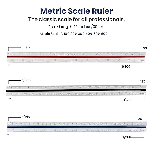 Miniatura 4 de Pacific Arc Regla de escala métrica codificada por colores, escalada: 1/100,200,300,400,500,600, Japón