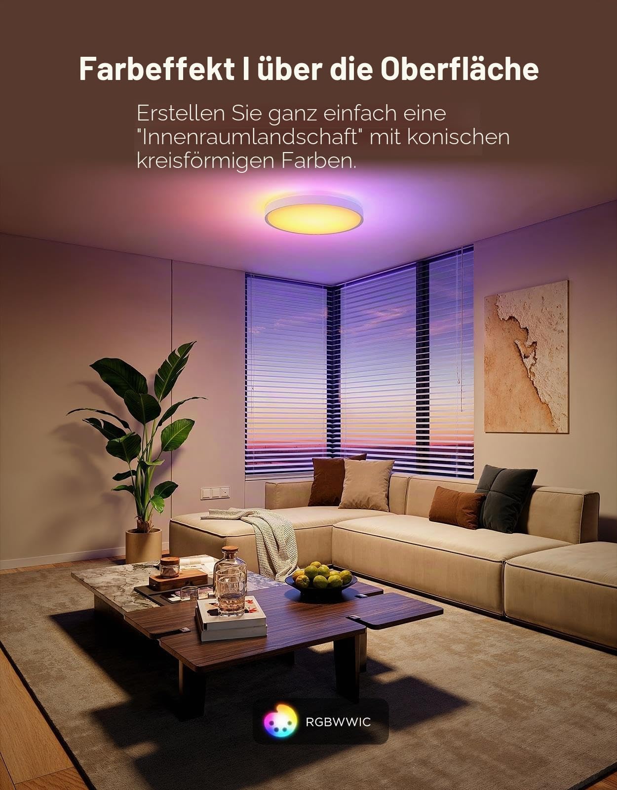 Govee RGBICWW + RGBICWW Runde Smart Deckenarmatur Pro 15 Zoll