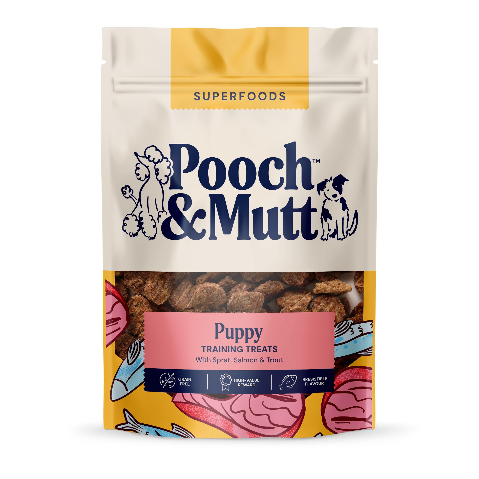 Pooch & Mutt - Puppy Jerky Training Treats, Grain Free Dog Treat Suitable for All Ages, Fish Jerky for Dog Training, Pack of 1x80g