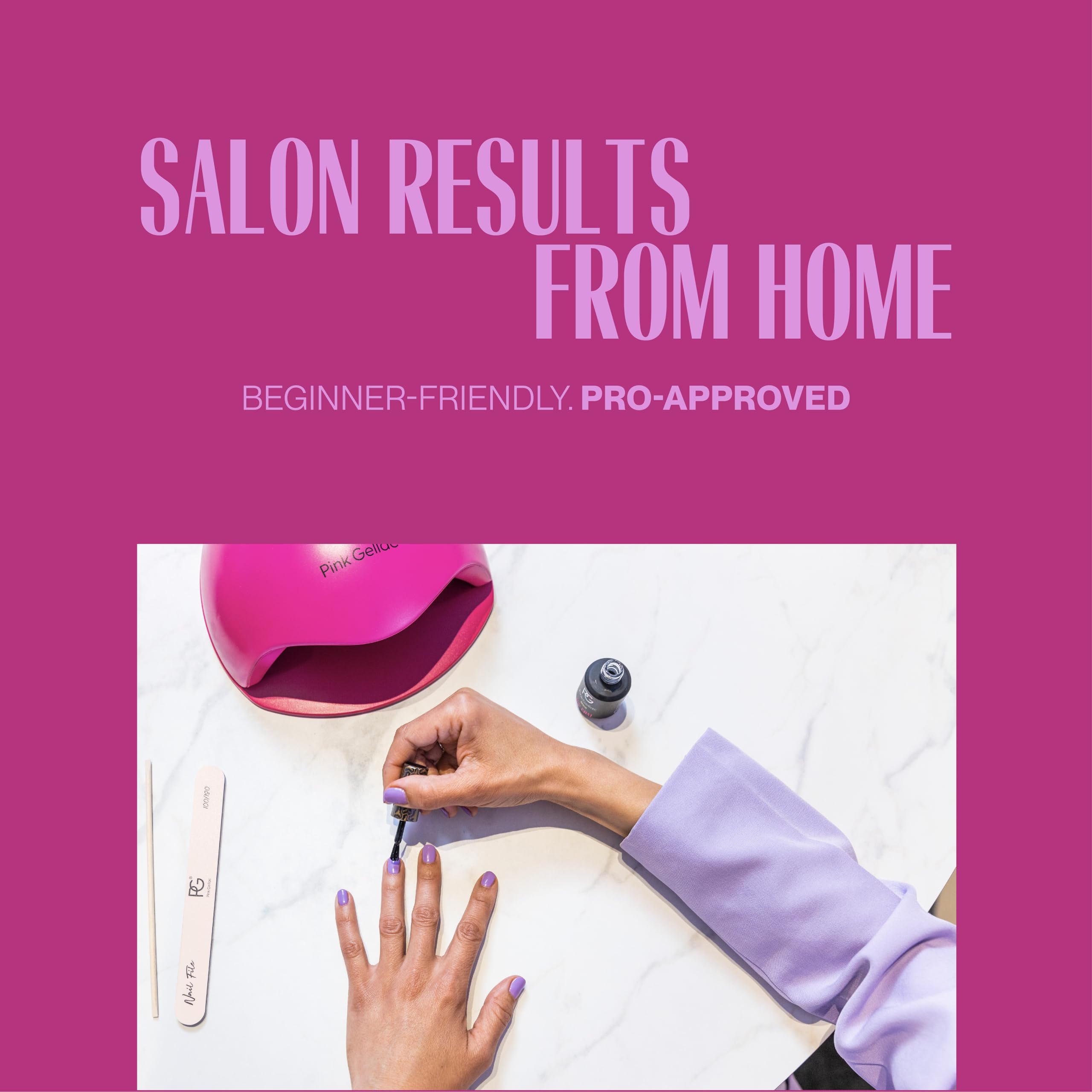 Pink Gellac Kit Vernis Semi Permanent - Manucure Kit Semi Permanent Complet avec Premium Lampe UV LED Noir, 4x Teintes Roses 15 ml, Top & Base Coat Gel UV, Dissolvant et Cleaner de Qualité Salon