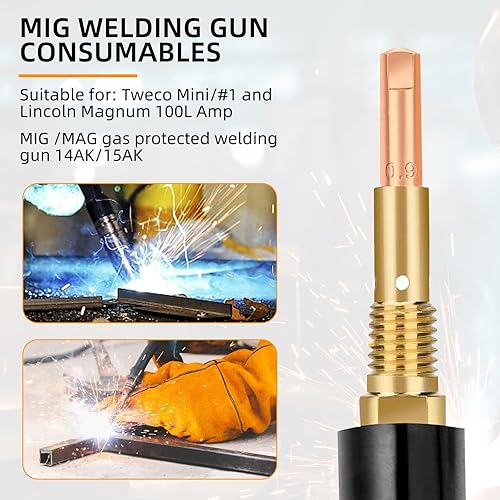 Miniatura 7 de Puntas de soldadura Mig 11-30 (0.030 pulgadas) Punta de contacto de soldadura .030 pulgadas de repuesto para consumibles de pistola de soldadura MIG