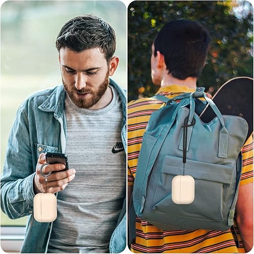 Miniatura 3 de NIUTRENDZ AirPods Pro 2 generación 2022 Funda protectora de silicona que absorbe los golpes con cordón LED frontal visible rojo