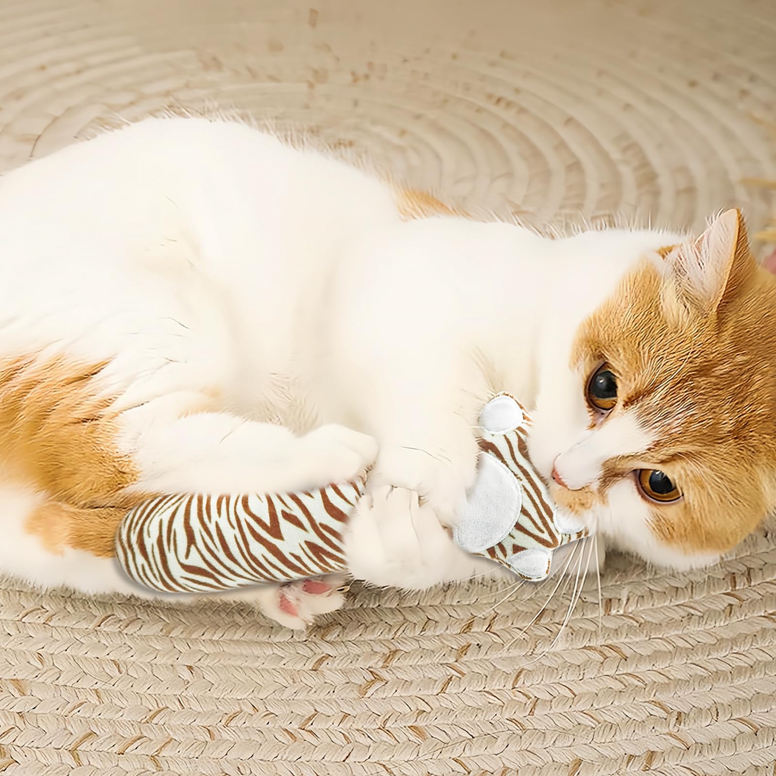 Andiker Cat Toys for Indoor Cats 11.22in Plush Catnip Toy with Crinkle Paper Inside - Image 4