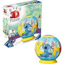 Ravensburger – Puzzle 3d Stitch Sferico | Puzzle 3d Bambini 6 Anni O Più | Regalo Stitch Bambina E Bambino 73 Pezzi | Giochi Bambini 6 Anni Sferico Da Disney