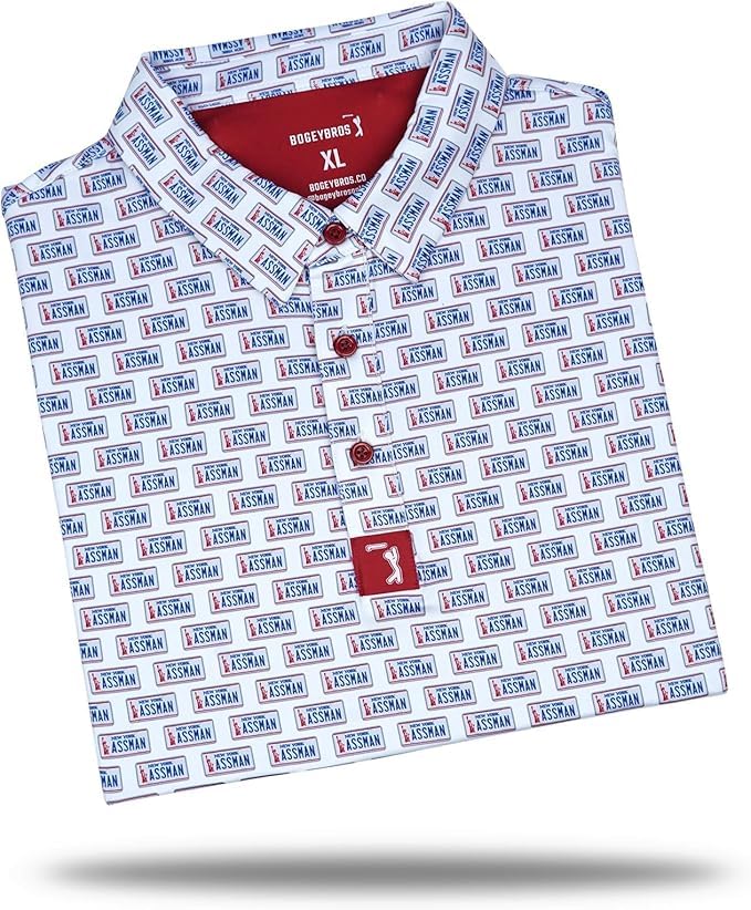 Bogey Bros - Funny Golf Polo Shirts – 4 Way Stretch Men’s Golf Shirts Short Sleeve, Golf Polos for Men with UPF 50 Protection