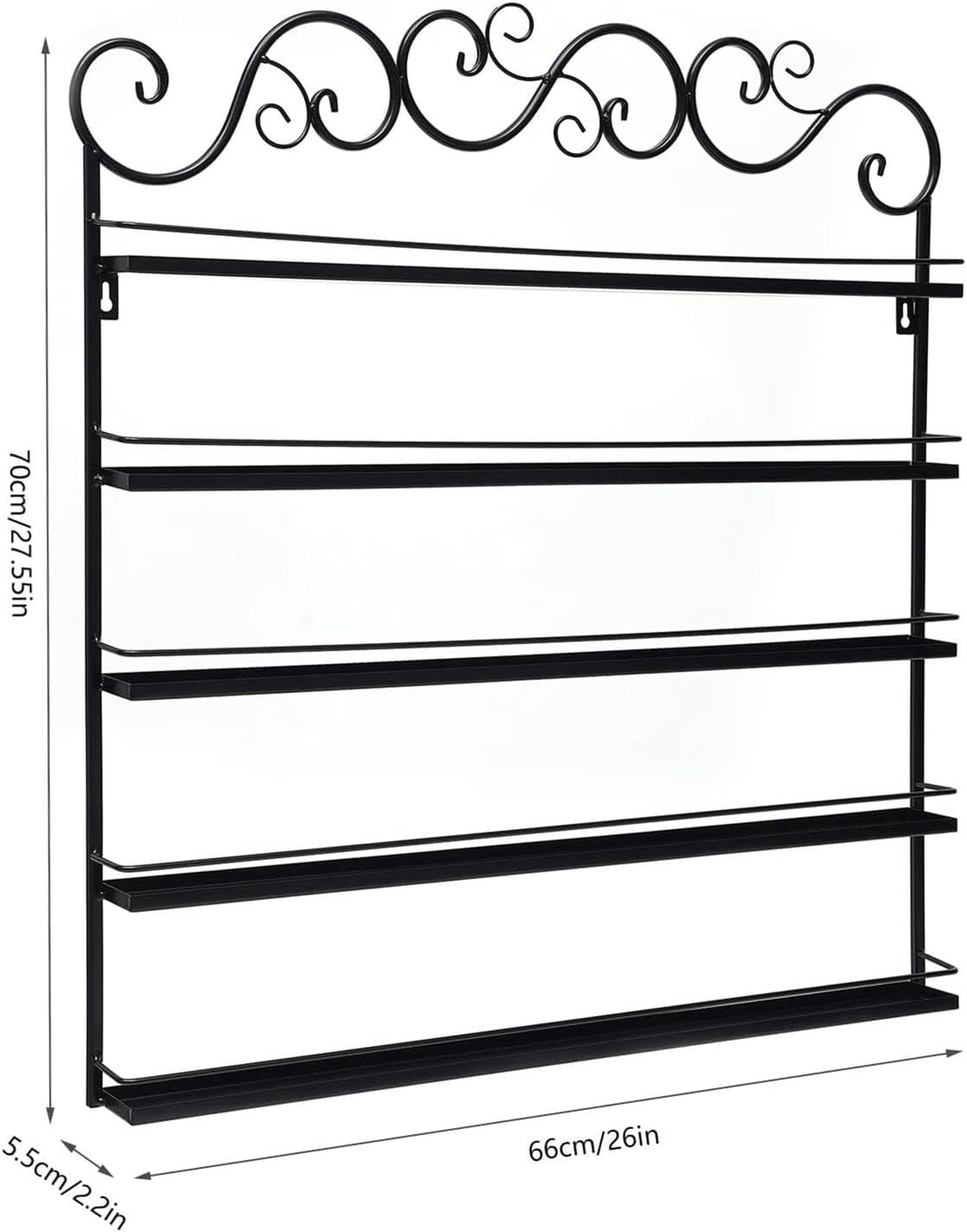 Organizador de esmaltes de uñas de Pared: Estante metálico de 5 Niveles, 66 cm x 70 cm, Ideal para Salones de Belleza y Uso doméstico. Su diseño Delgado en Forma de Anillo facilita el Acceso