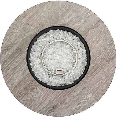 Miniatura 41 de Mesa para fogata de propano de 28 pulgadas, mesa de fuego de 50,000 BTU con tapa de acero, patas grandes, rocas de laval, pozo de fuego seguro