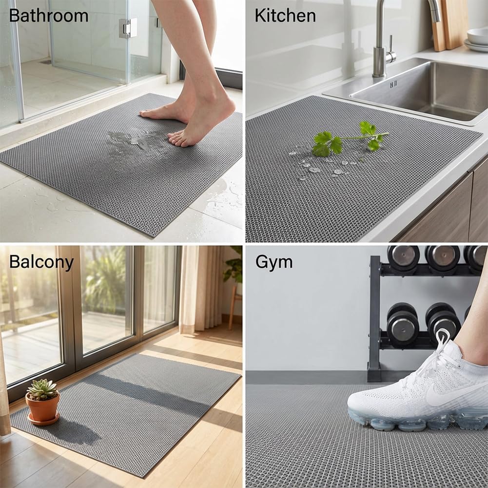 ALTRUISTIC Thick PVC Drainage Floor Mat 3FTX10FT,Non-Slip Pool Commercial Mesh Hole,Heavy Duty Deck Hollow Mat for Wet Area Bathroom Bath Shower Kitchen Restaurant Garage,Custom Size