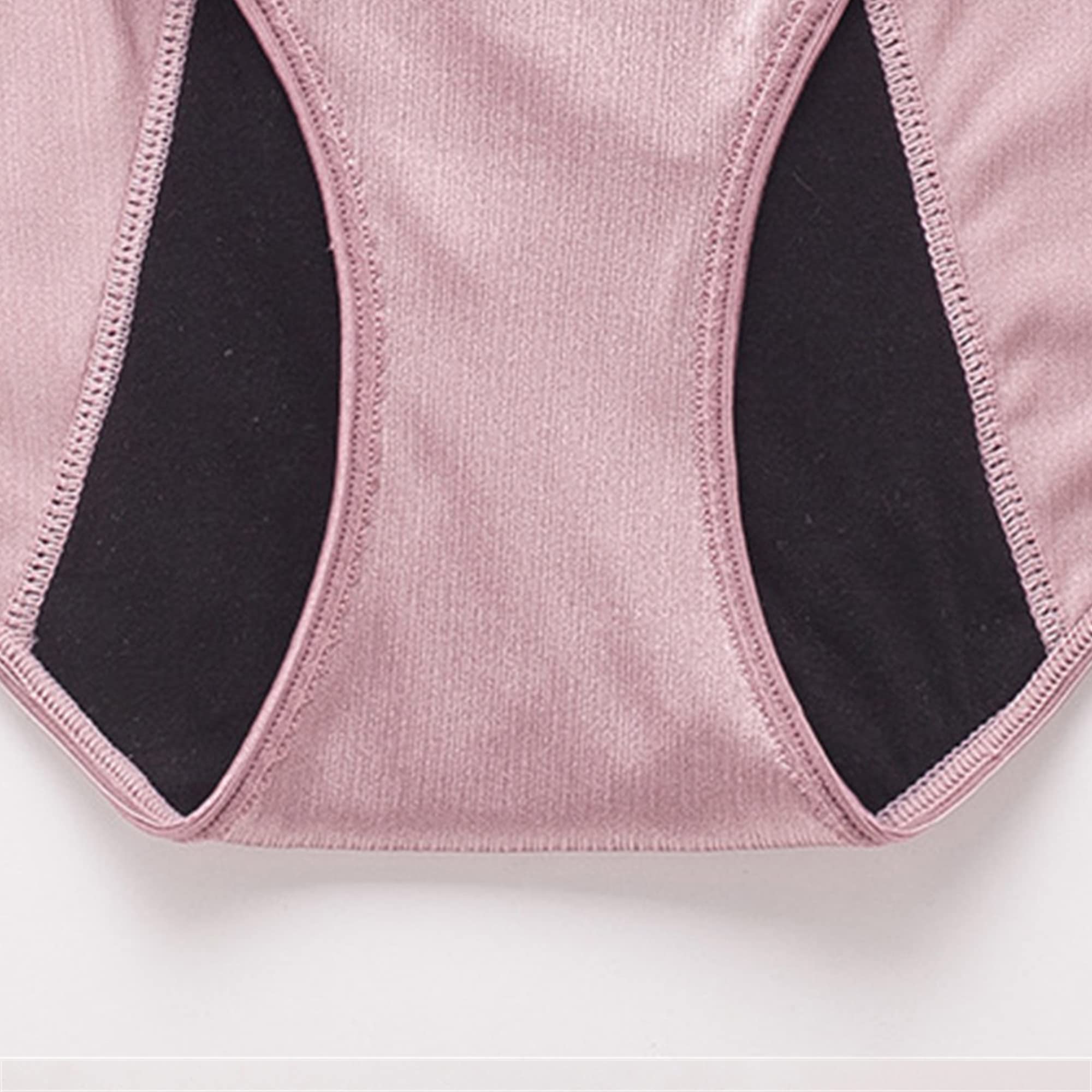 Calzoncillos fisiológicos de encaje de cuatro capas para mujer, cintura alta, transpirable, sexy, ropa interior cómoda y suave (rosa, morado, 5 piezas, XL)