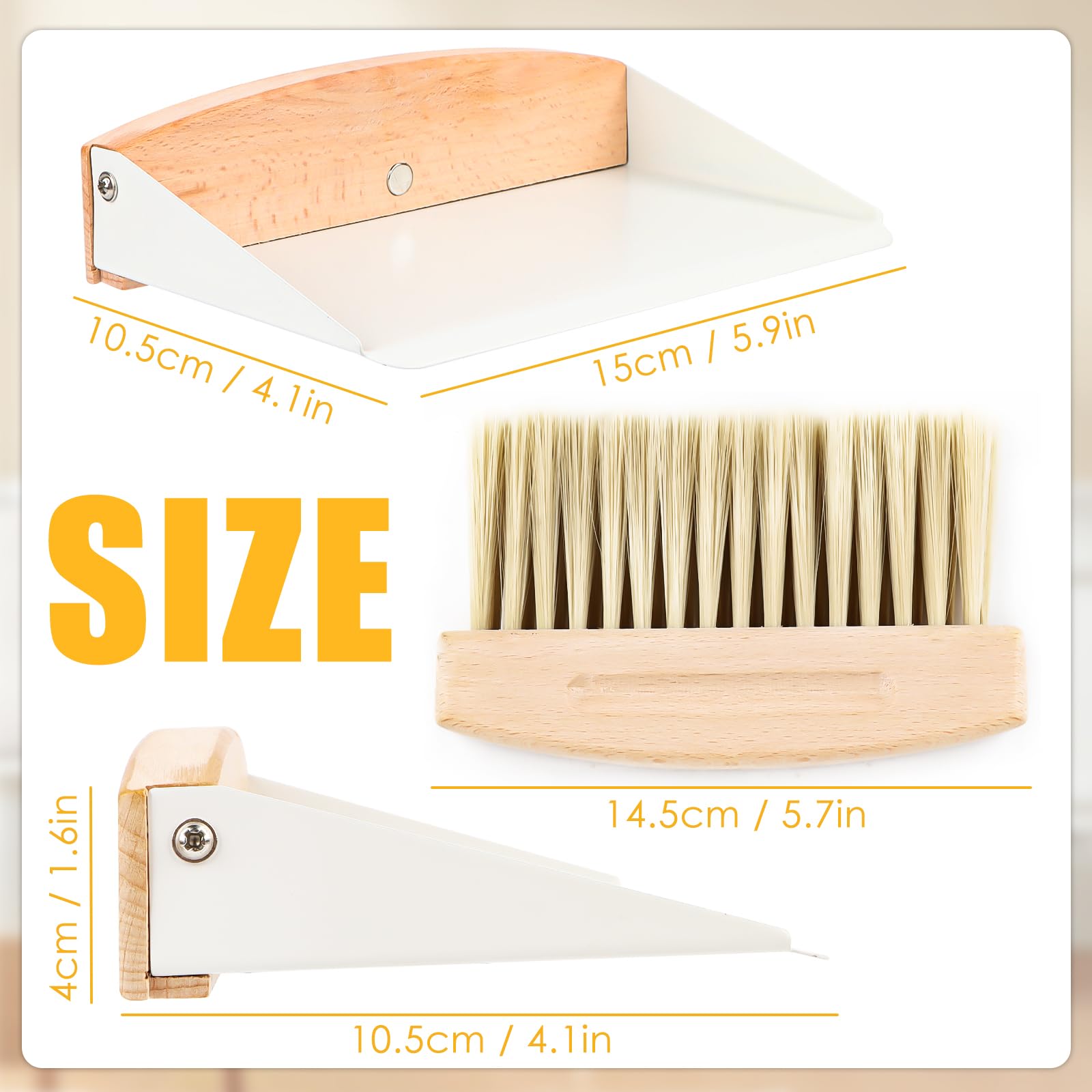 Mini Balayette Et Pelle En Bois 2 Pièces - Pour Miettes De Table, Bureau, Cuisine, Nettoyage Facile