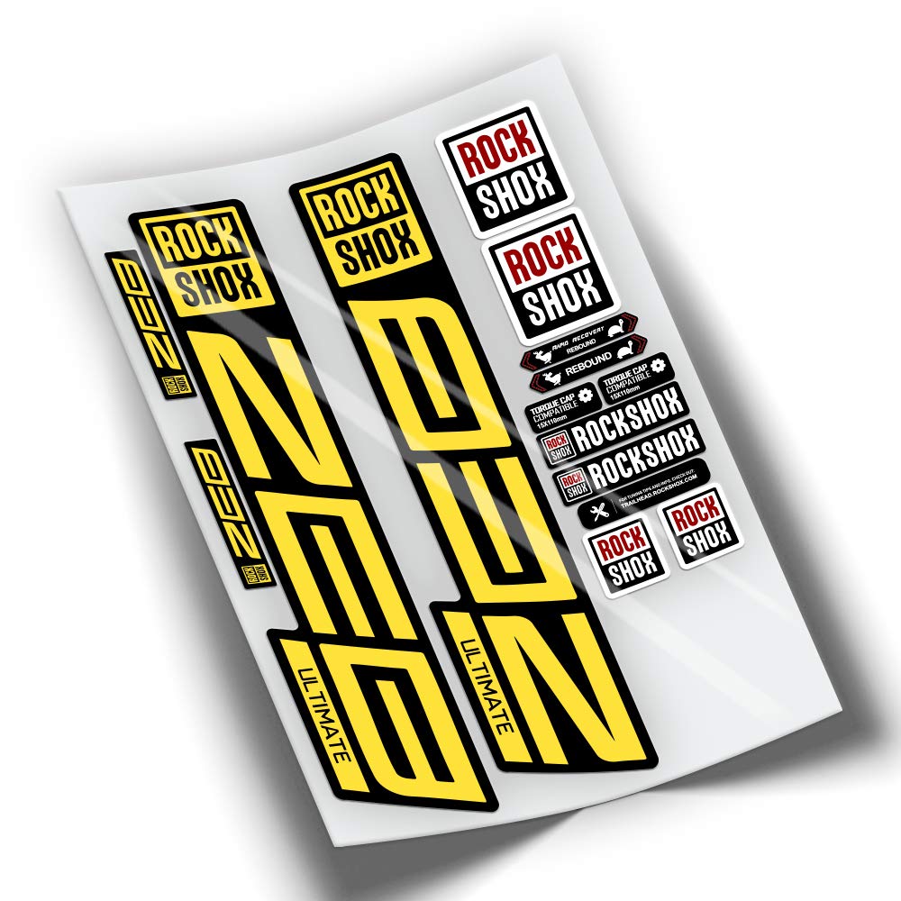 REF:VP446 Compatible stickers for Rock-Shox ZEB ULTIMATE 2021,2025 MTB, stickers, decals, vinyls for mountain bikes. (YELLOW 025)