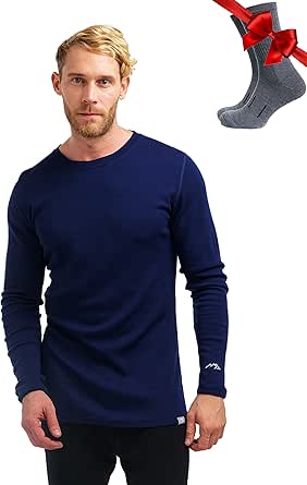 Merino.tech Merino Wool Base Layer - Mens 100% Merino Wool Long Sleeve Thermal Shirts Lightweight, Midweight, Heavyweight