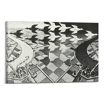 M.C. Escher mcエッシャー　Day&Night 昼と夜 M.C. Escher, Day and Night, 1938 | Bruce Silverstein