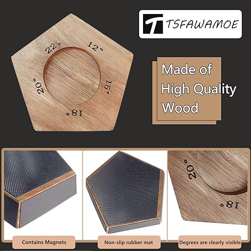 Miniatura 4 de Afilador de cuchillos de acacia para borde recto con diamantes industriales y piedra de afilar para acero de cualquier dureza con 12 & 15 & 18 & 20