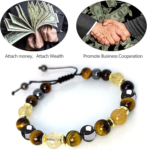 Miniatura 6 de Pulsera de sanación para aliviar la hematita, pulsera de triple protección