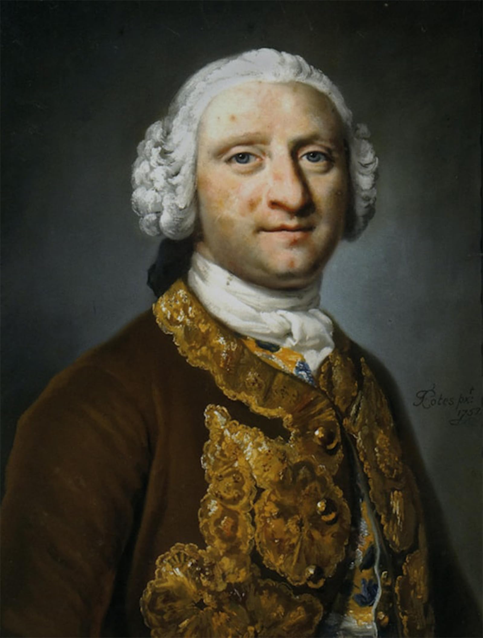 POSTERIIk Vintage Classic Picture Landscape Artwork Portrait of a Gentleman by Francis Cotes Portrait Canvas Painting for Office Home Decor 60x90cm