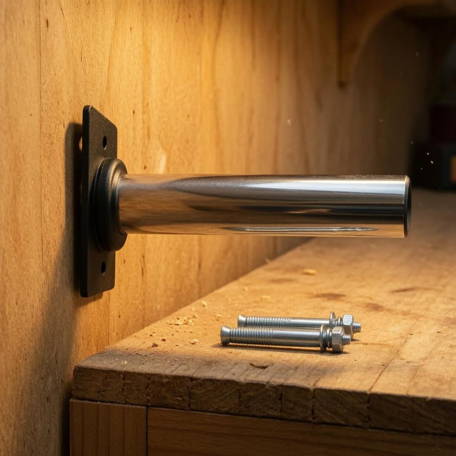 Gralara Staffa da Parete Supporto Tubo in Acciaio Inox con Corpo Metallico Lucido E Giunto Circolare Installazione a Parete con Viteria Abbinata Adatta per Arredo Tecnico Domestico Ufficio Magazzino