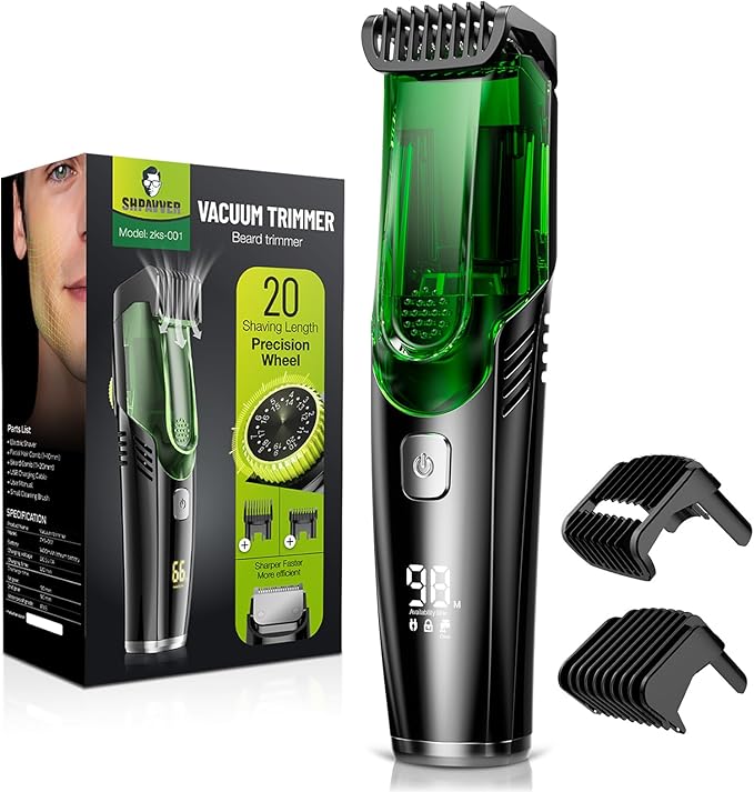 Electric Beard Trimmer for Men, Vacuum Beard Trimmer