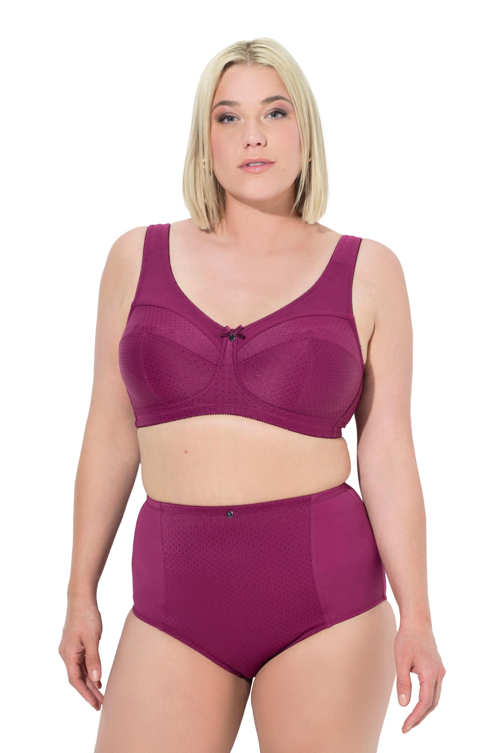 Ulla Popken Damen große Größen Übergrößen Plus Size Entlastungs-BH, Struktur, ohne Bügel 801187