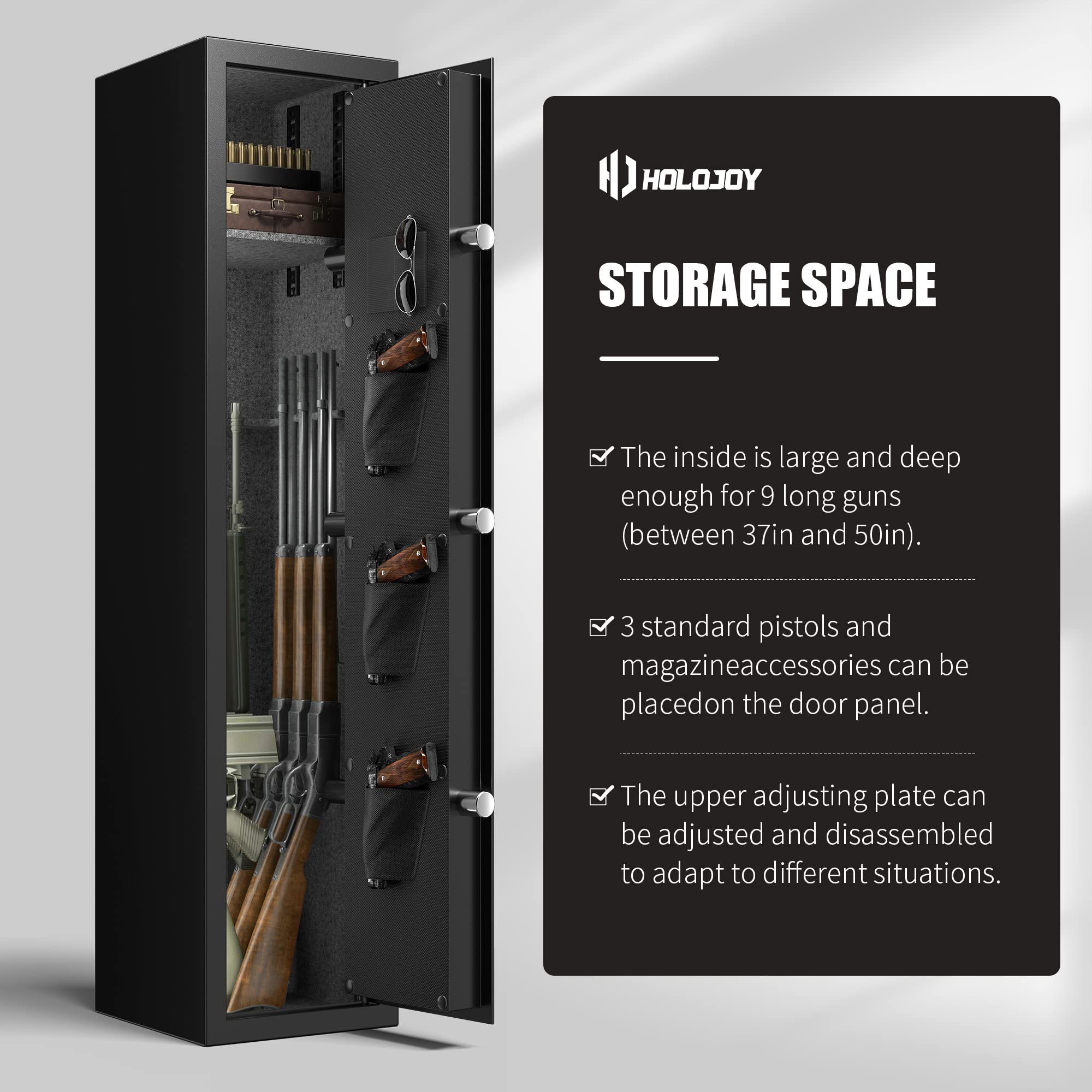 Buy HOLOJOY Biometric Rifle Safe Gun Safe for Rifles and Pistols Large