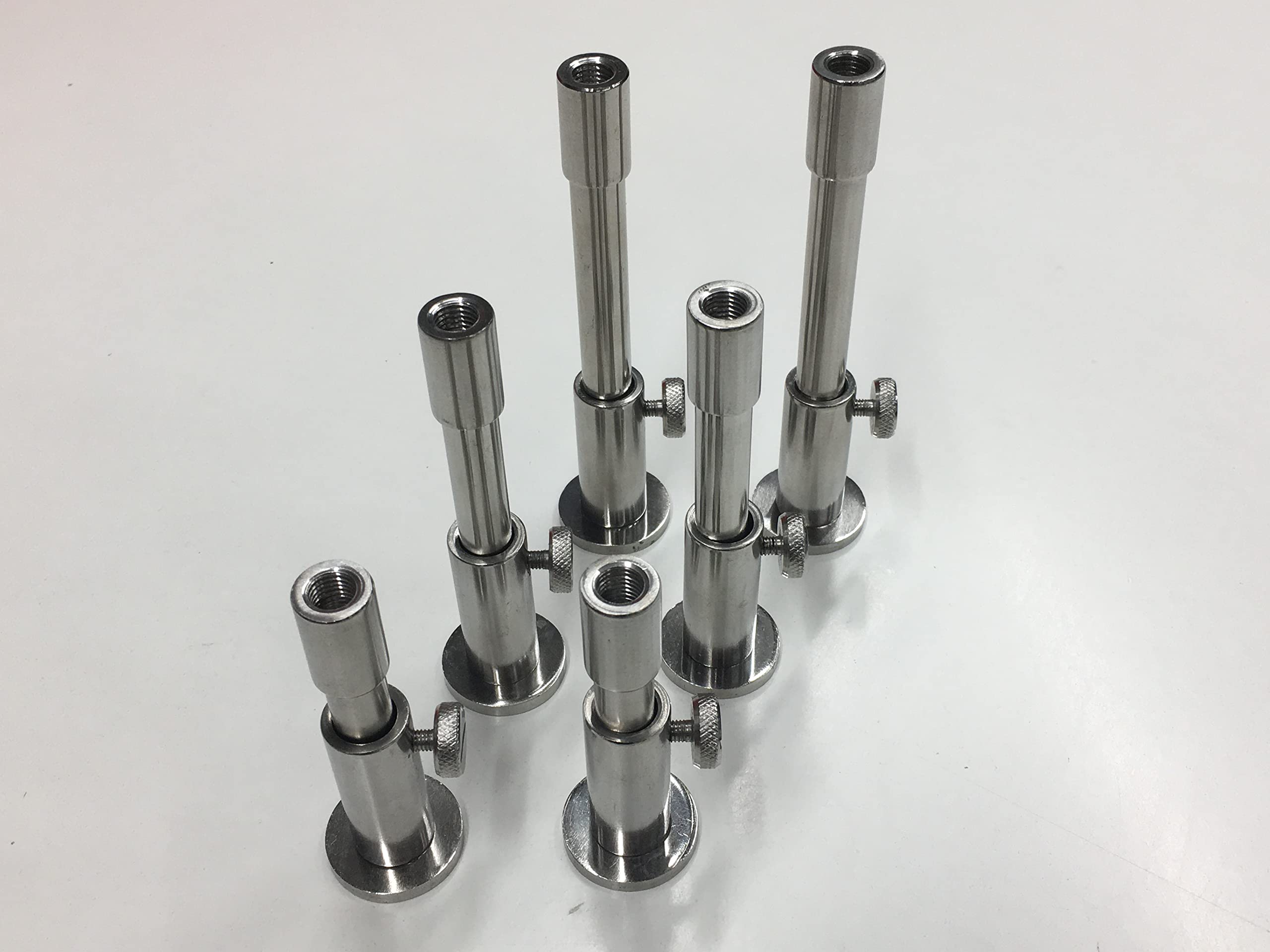 TMC 6 supports de scène en acier inoxydable avec écrous de verrouillage, avec inserts de 7,6 cm, 10,2 cm et 12,7 cm.