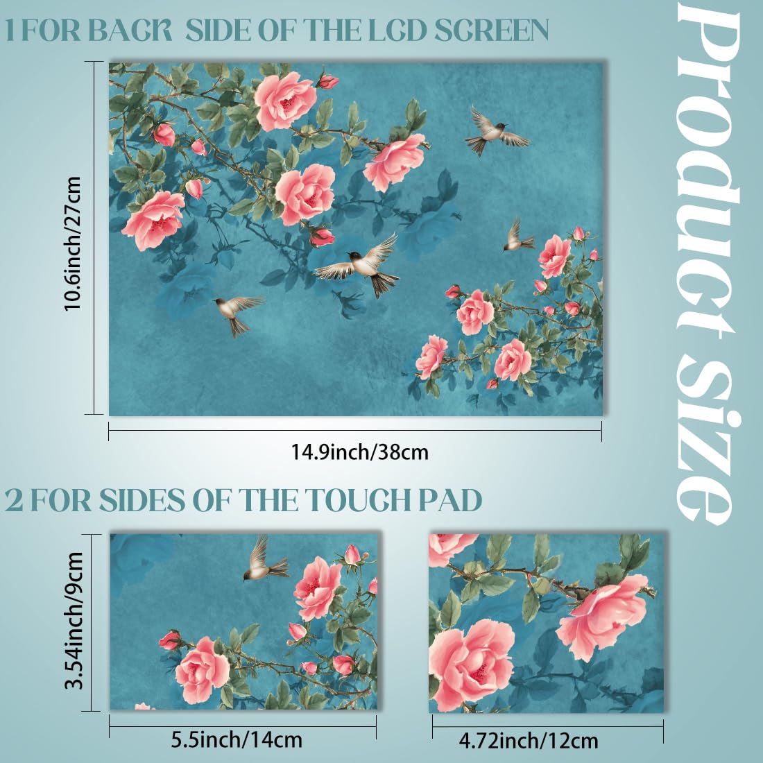 SUPERDANT Flower and Bird Laptop Skin Birds and Branches Laptop Sticker PVC Computer Stickers Dustproof Notebook Art Decal 12" 13" 13.3" 14" 15" 15.4" 15.6" Waterproof Art Decal Protector - Image 2