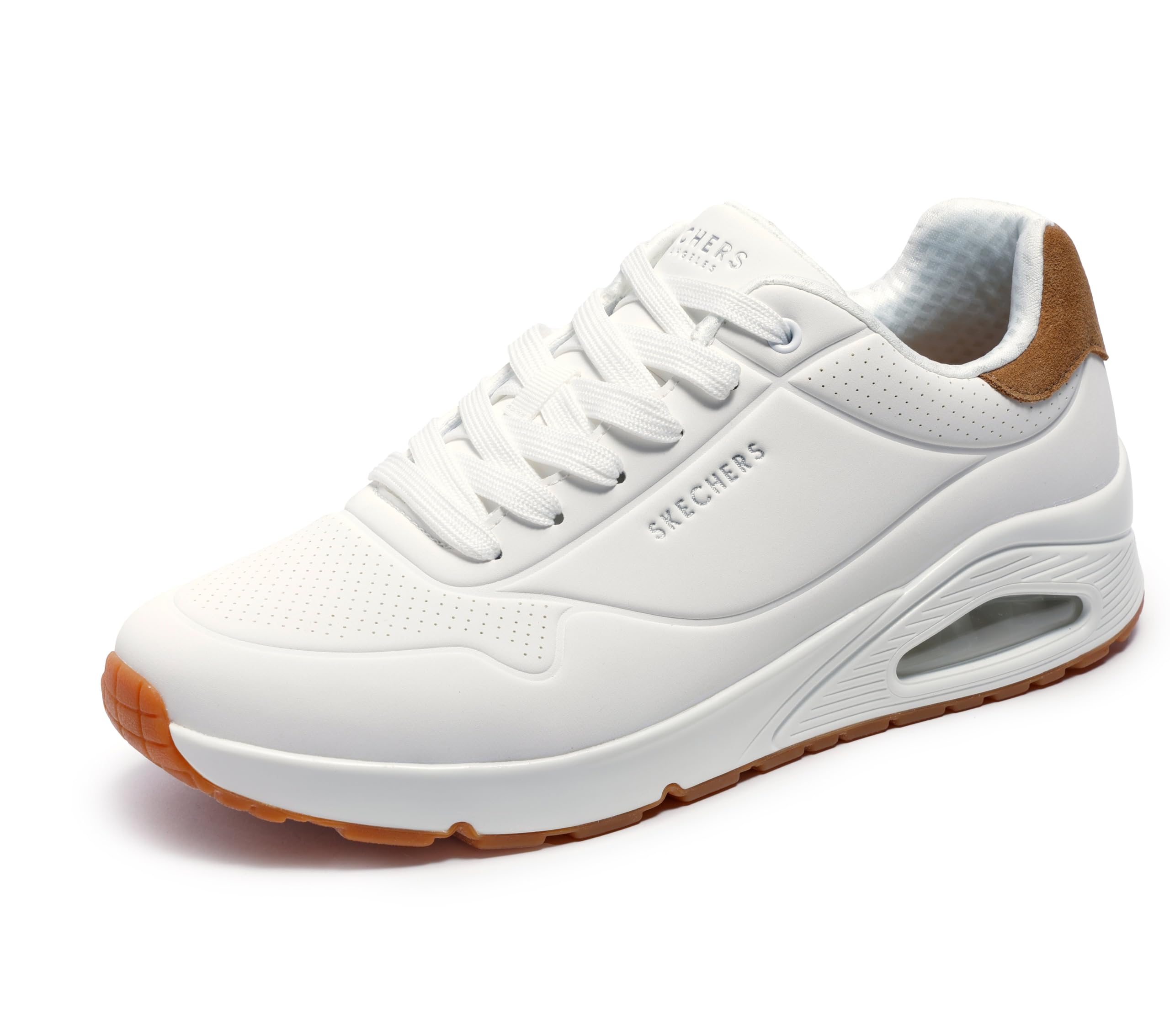 Skechers Herren Low-Top Sneaker UNO Suited ON AIR, Männer Sneakers,Low-top,maennlich,Men's,man,Halbschuhe,straßenschuhe,Weiß,48,5 EU