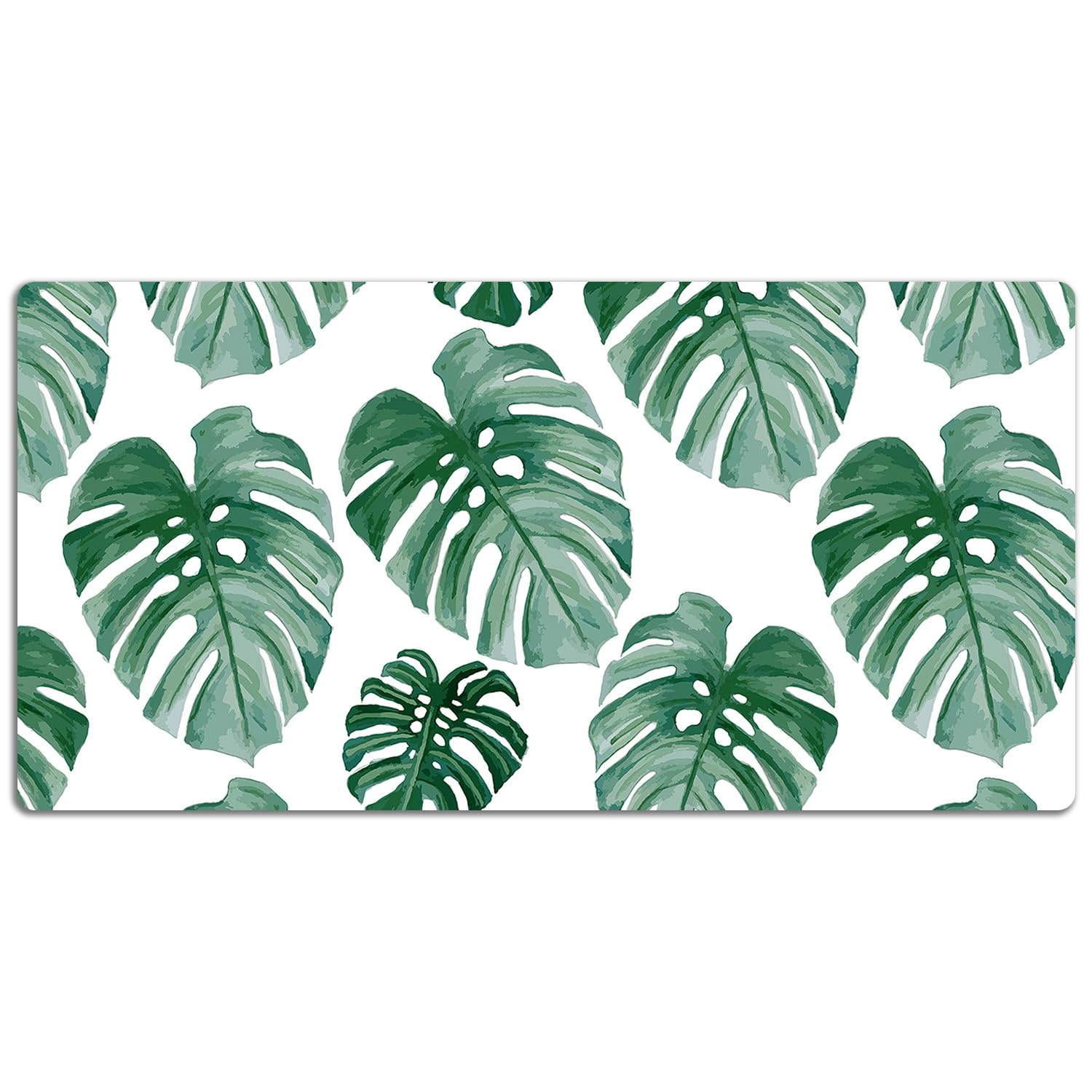 Sottomano da Scrivania 120x60 cm Antiscivolo per Ufficio e Casa Facile da Pulire Impermeabile Superficie Protettiva Protezione e Decorazione in Vinile PVC - Foglie di Monstera