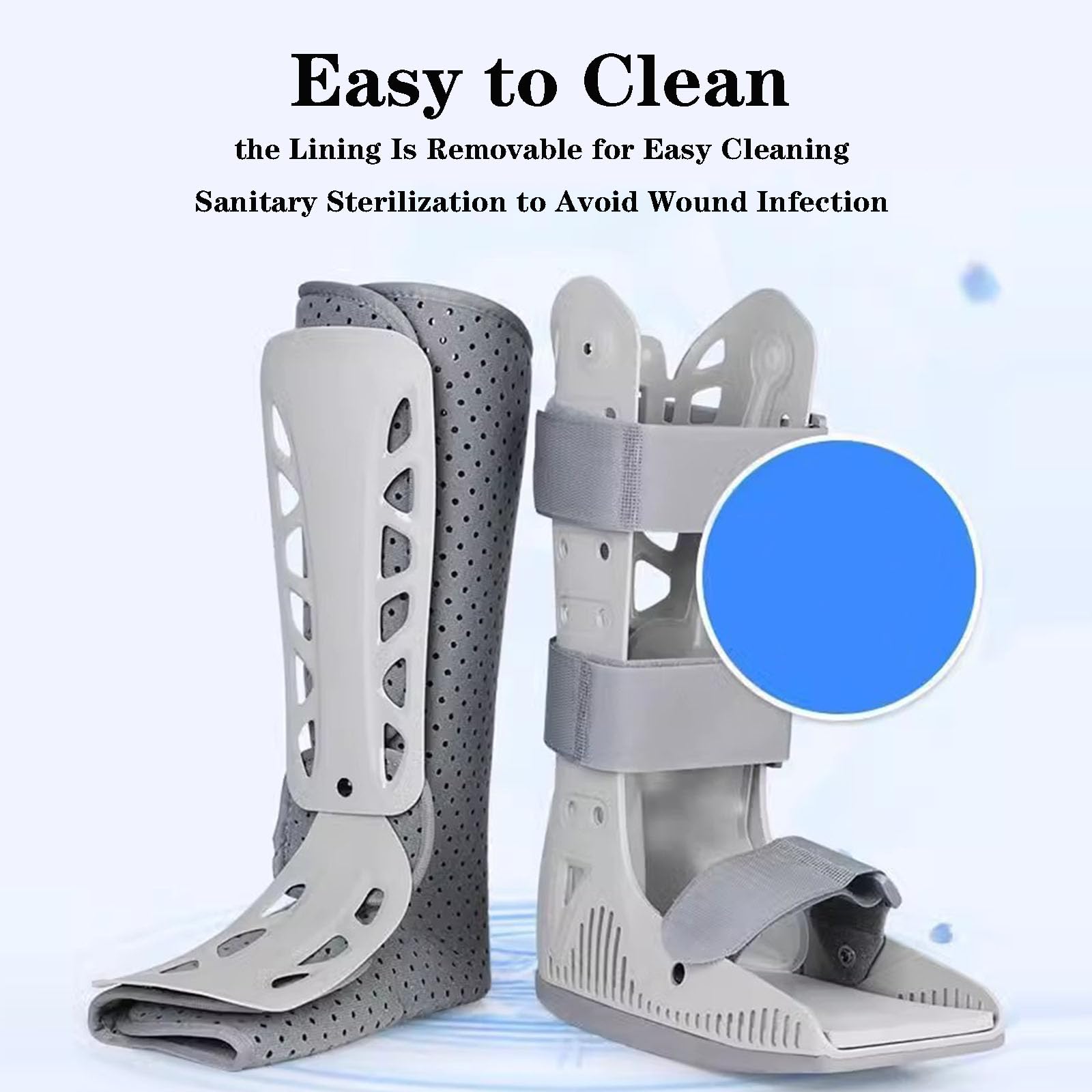 SFKLYU Bota Inflable para Caminar, Soporte para Pies Caídos, Férula Nocturna para Fascitis Plantar, Ideal para Lesiones de Tobillo O Pie, Bota para Fracturas,A Right,S