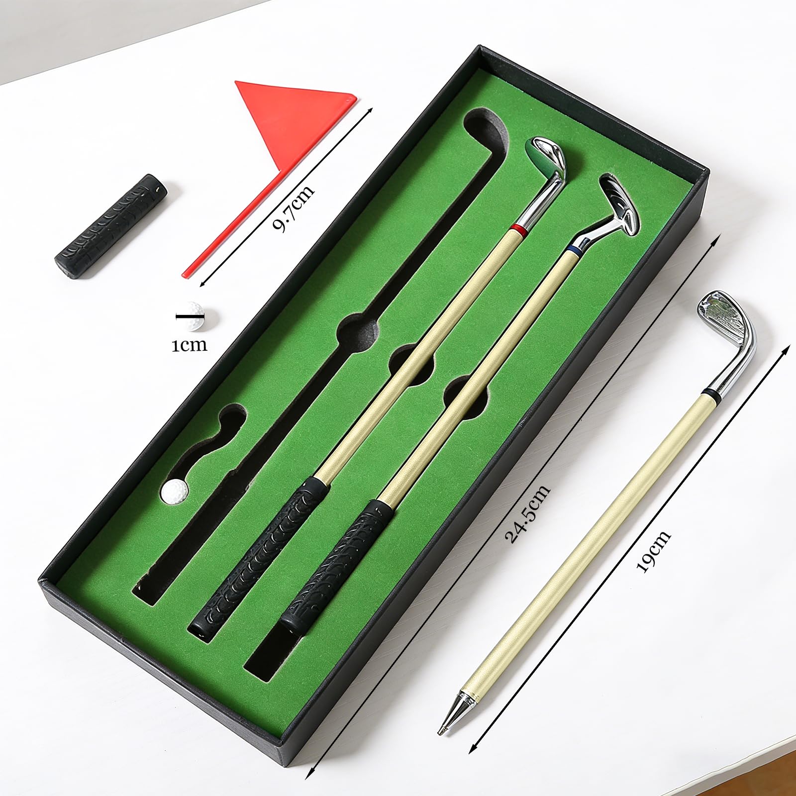 Set Regalo da Golf 3pcs Penne a Sfera con Scatola Nera per Uomini