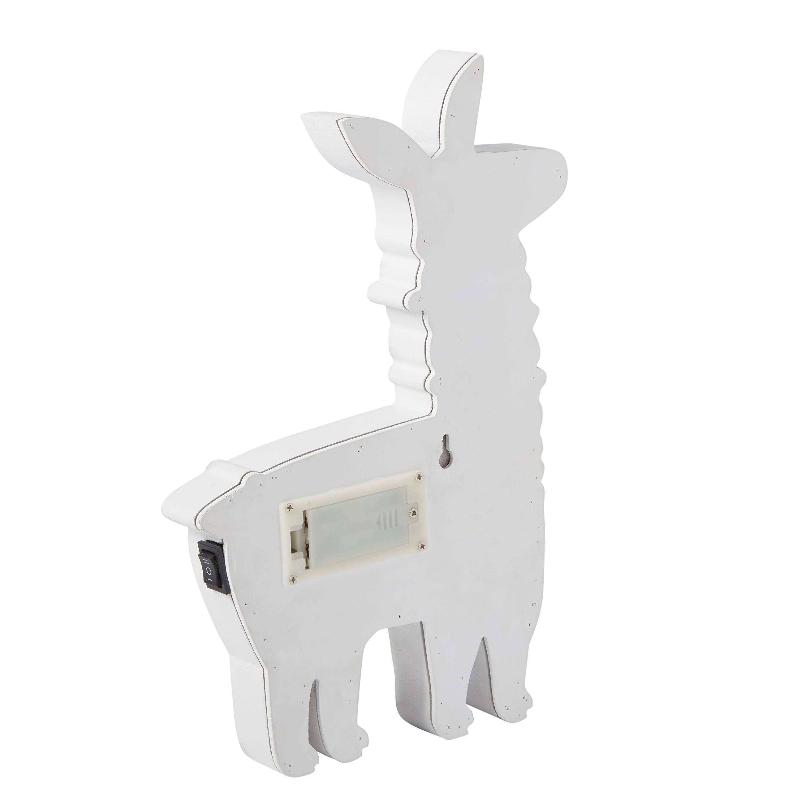 Lights4fun Applique Murale Enfant Lama à Piles en Bois